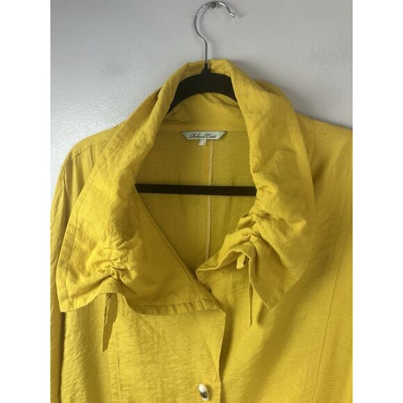 Redwood Court Silk Bamboo Ruched Collar Jacket‎ Women's Size M Ornate Artsy Boho - Picture 10 of 11